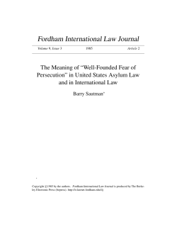 The Meaning of "Well-Founded Fear of Persecution" in