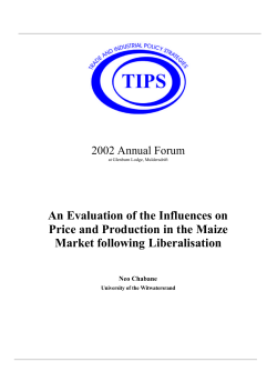 An Evaluation of the Influences on Price and Production in the Maize
