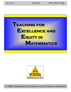 TEEM Volume 3 2011 - TODOS: Mathematics for ALL