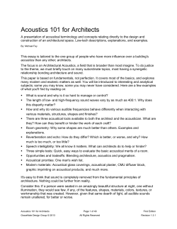 Acoustics 101 for Architects