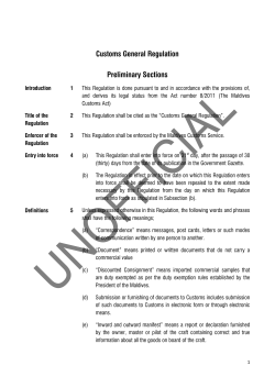Customs General Regulations