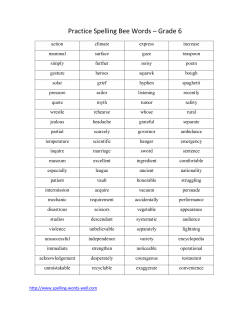 Practice Spelling Bee Words &ndash; Grade 6