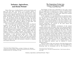 Industry, Agriculture, and Social Protest1