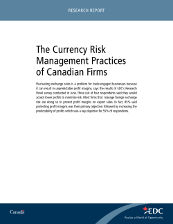 The Currency Risk Management Practices of Canadian Firms