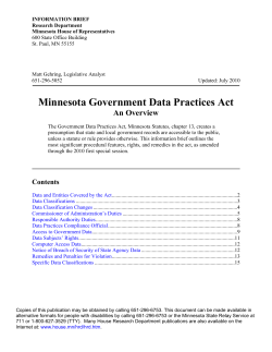 Minnesota Government Practices Act: An Overview
