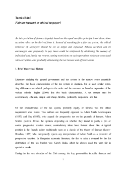 Tam&aacute;s B&aacute;nfi Fair tax (system) or ethical taxpayer?
