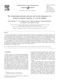 The relationship between distress and the