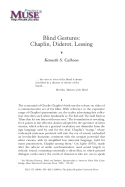 Blind Gestures: Chaplin, Diderot, Lessing