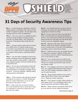 31 Days of Security Awareness Tips