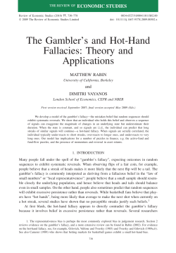 The Gambler`s and Hot-Hand Fallacies: Theory and Applications