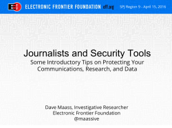 Journalists and Security Tools - Electronic Frontier Foundation