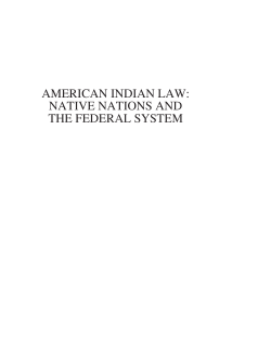 AMERICAN INDIAN LAW: NATIVE NATIONS AND THE FEDERAL