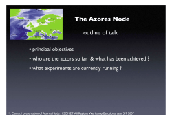 The Azores Node outline of talk
