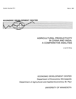Agricultural Productivity in China and India: A