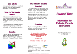 Sweat Test - Temple Street Children`s University Hospital