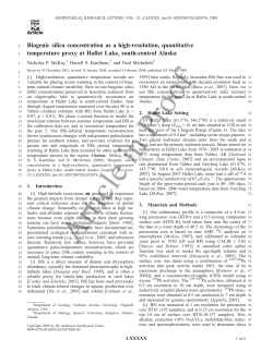 Biogenic silica concentration as a high