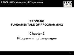 Chapter 2 Programming Languages