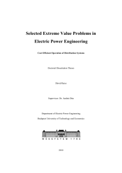 Selected Extreme Value Problems in Electric Power Engineering