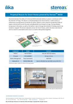 Perpetual Beacon for Smart Homes powered by StereaxTM