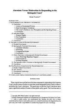 Alarmism Versus Moderation in Responding to the Rehnquist Courtl