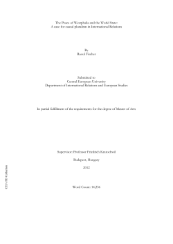 The Peace of Westphalia and the World State
