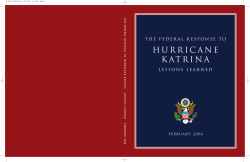 THE FEDERAL RESPONSE TO HURRICANE KATRINA: LESSONS