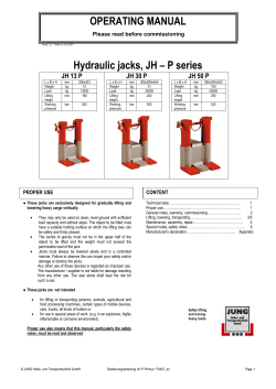 OPERATING MANUAL Hydraulic jacks, JH &ndash; P