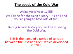 The seeds of the Cold War