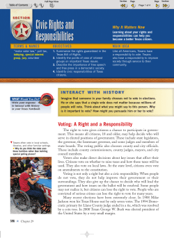 Civic Rights and Responsibilities Civic Rights and Responsibilities