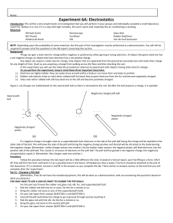 Experiment 6A: Electrostatics