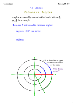 Radians vs. Degrees