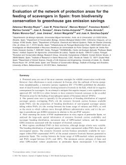 Evaluation of the network of protection areas for the feeding of