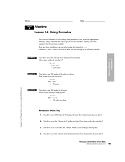 Algebra Using Formulas