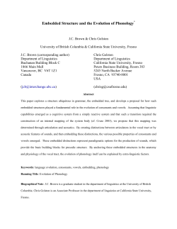 Embedded Structure and the Evolution of Phonology