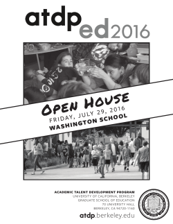 Open House - UC Berkeley ATDP - University of California, Berkeley
