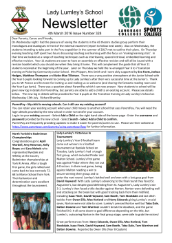 Newsletter - Lady Lumley`s School
