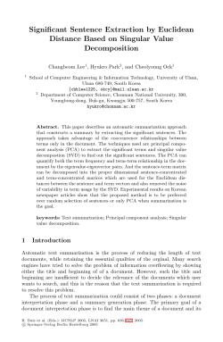 LNAI 3651 - Significant Sentence Extraction by Euclidean Distance