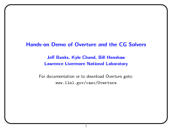 Hands-on Demo of Overture and the CG Solvers