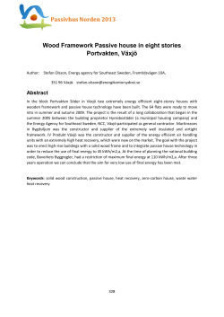 Passivhus Norden 2013 Wood Framework Passive house in eight