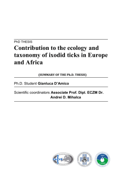 Contribution to the ecology and taxonomy of ixodid ticks in Europe