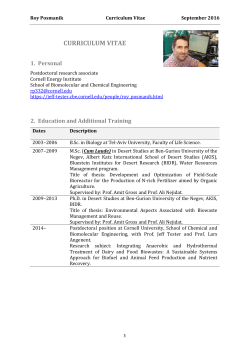 CURRICULUM VITAE - Cornell University
