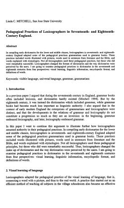 Pedagogical Practices of Lexicographers in Seventeenth