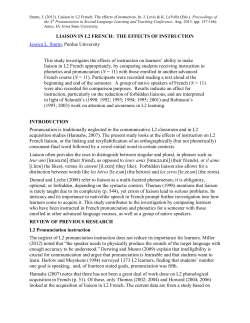 Liaison in L2 French - John Levis