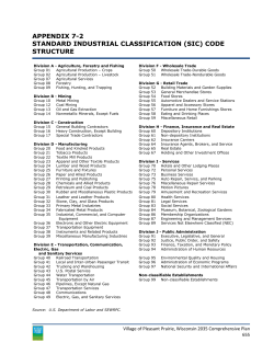 appendix 7-2 standard industrial classification (sic) code structure