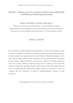 Stimulus - response curves of a neuronal model