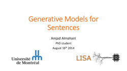 Generative Models of Sentences