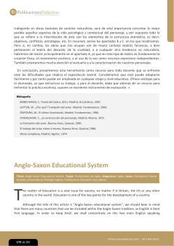 Anglo-Saxon Educational System
