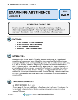 CALM-Examining-Absti.. - Teaching Sexual Health