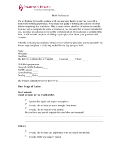 First Stage of Labor