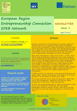 NEWSLETTER European Region Entrepreneurship